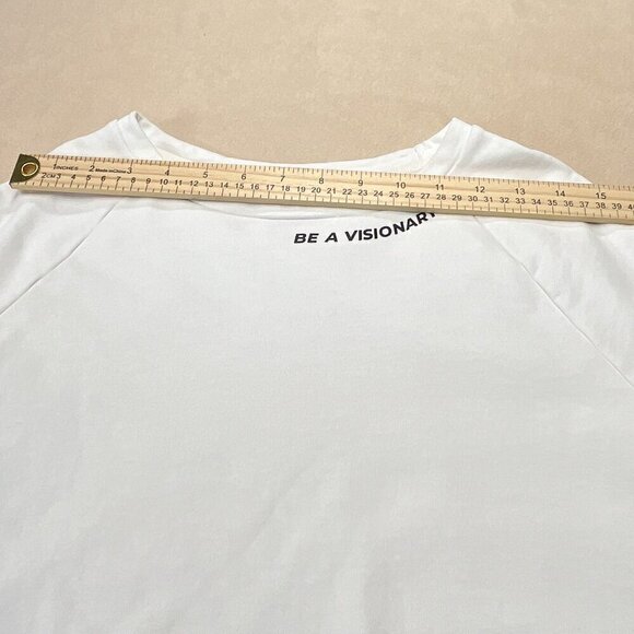 Gymshark "BE A VISIONARY" White Fleece Graphic Print Corp Top - Picture 4 of 10